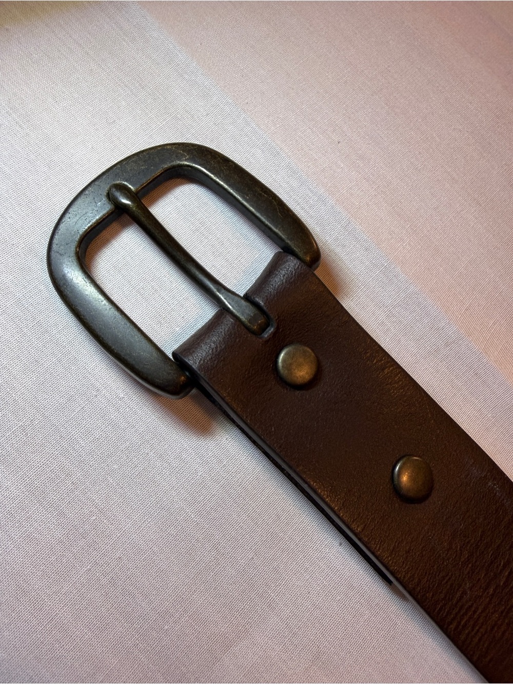 Lands End Kids Girls Brown Genuine Leather Belt Horseshoe Buckle Size S 21-23